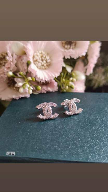 SST 022 | INTERLOCK CUBIC ZIRCONIA EARRINGS