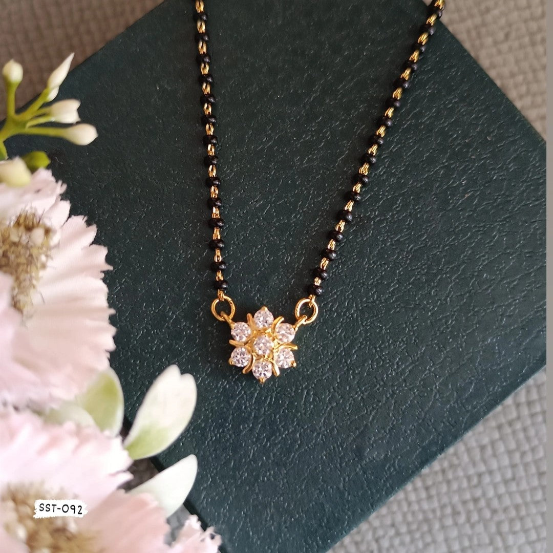 SST 092 | FLORAL BLACK BEADS MANGALSUTRA