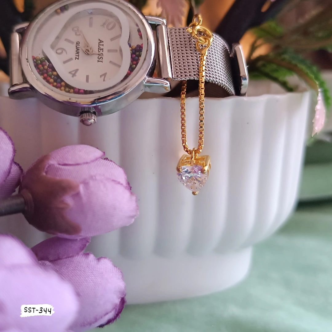 SST 344 |  TRAINGLE STUD WATCH CHARM