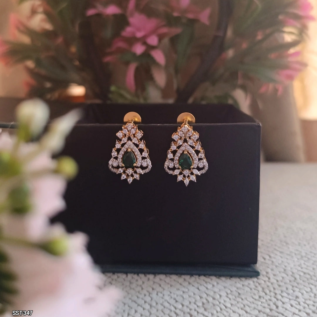 SST 347 | CZ EMERALD EARRINGS