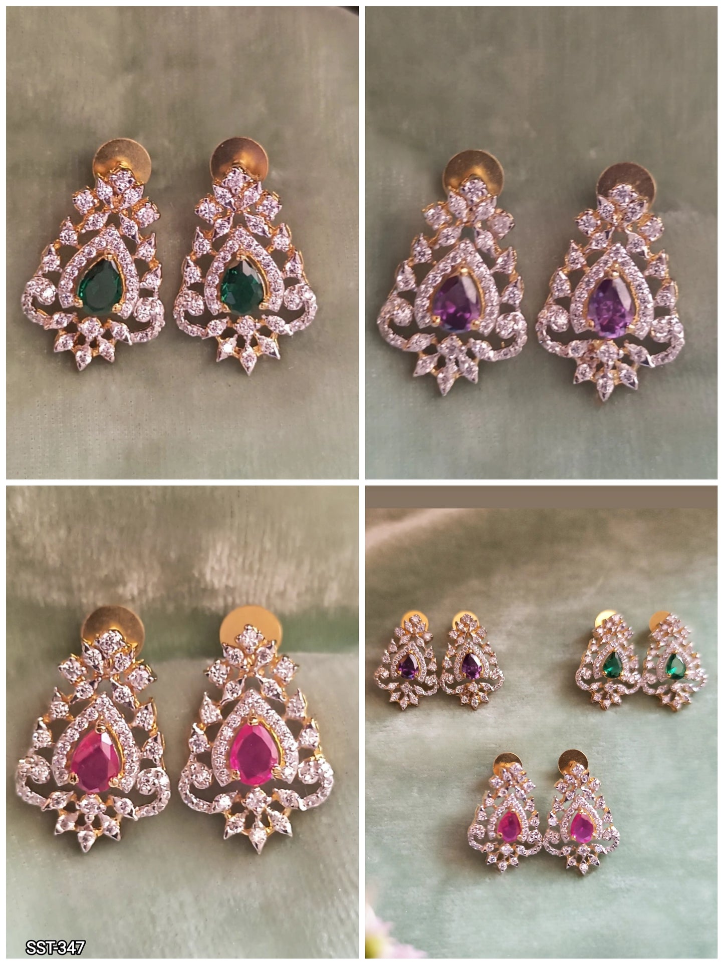 SST 347 | CZ EMERALD EARRINGS