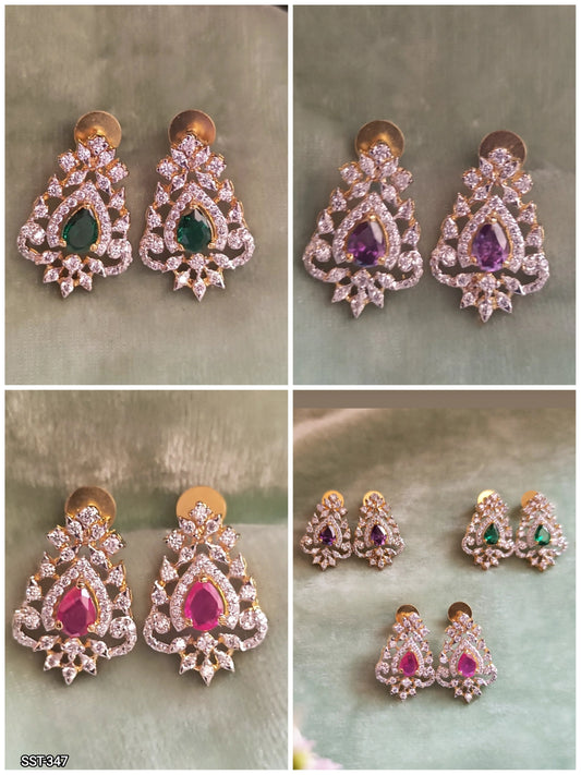 SST 347 | CZ EMERALD EARRINGS