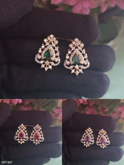 SST 347 | CZ EMERALD EARRINGS