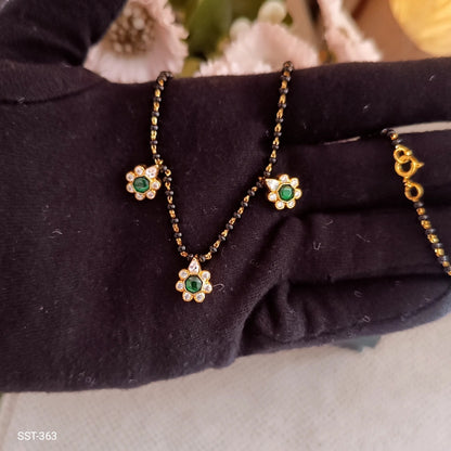 SST 363 | ELEGANT GREEN STONE MANGALSUTRA