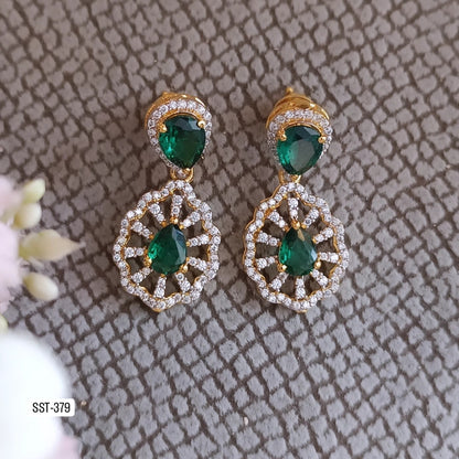SST 379 | ELEGANT EMERALD DROP EARRINGS
