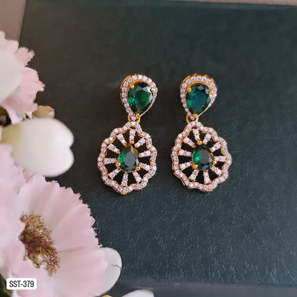 SST 379 | ELEGANT EMERALD DROP EARRINGS