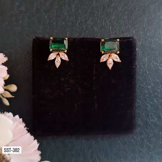 SST 382 | EMERALD AND LEAF EARRINGS