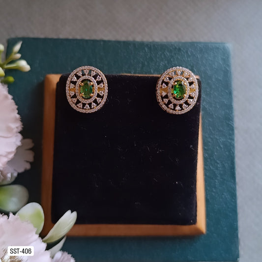 SST 406 | ELEGANT OVAL STONE EARRINGS