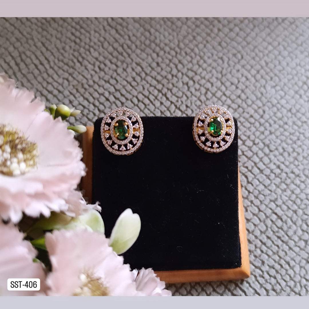 SST 406 | ELEGANT OVAL STONE EARRINGS