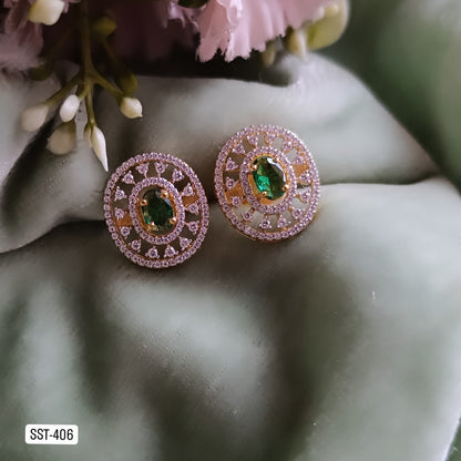 SST 406 | ELEGANT OVAL STONE EARRINGS