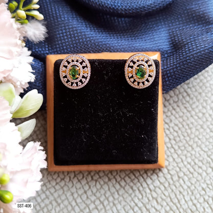 SST 406 | ELEGANT OVAL STONE EARRINGS