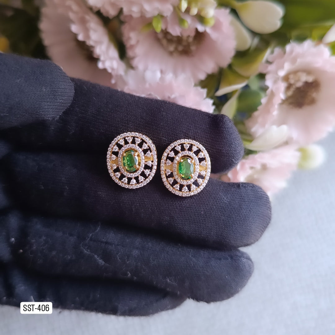 SST 406 | ELEGANT OVAL STONE EARRINGS