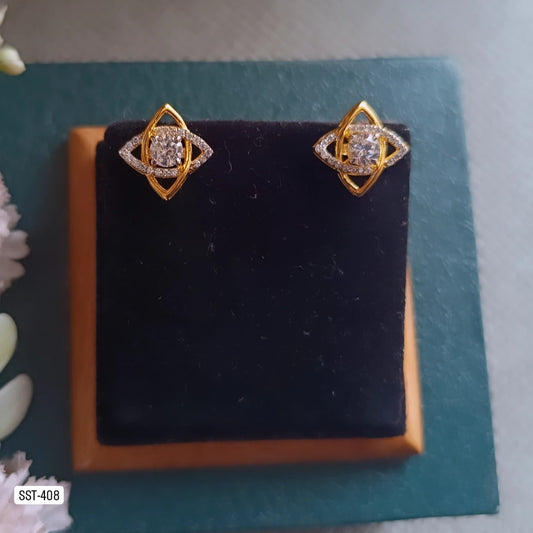 SST 408 |  DIAMOND-STYLE STUD EARRINGS