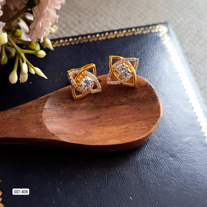 SST 408 |  DIAMOND-STYLE STUD EARRINGS