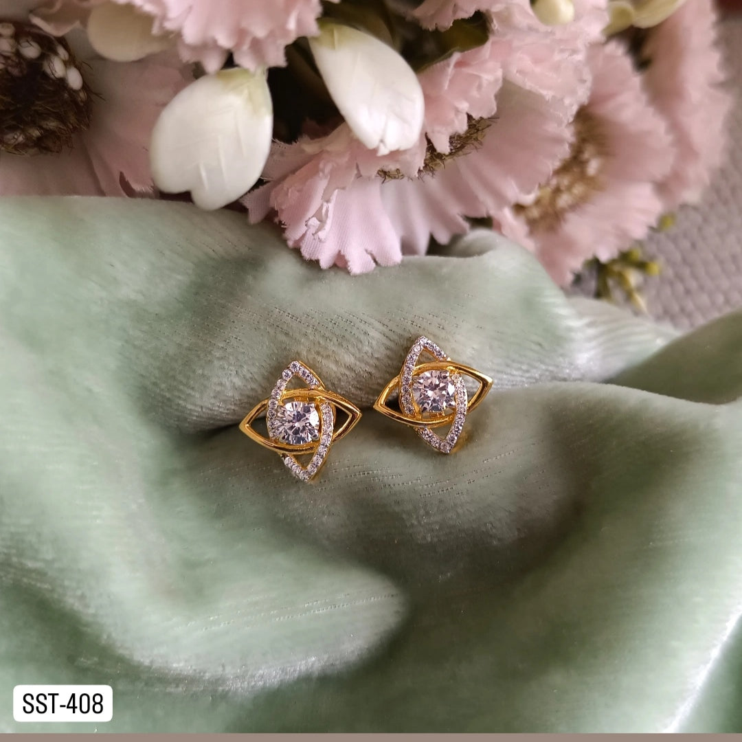 SST 408 |  DIAMOND-STYLE STUD EARRINGS
