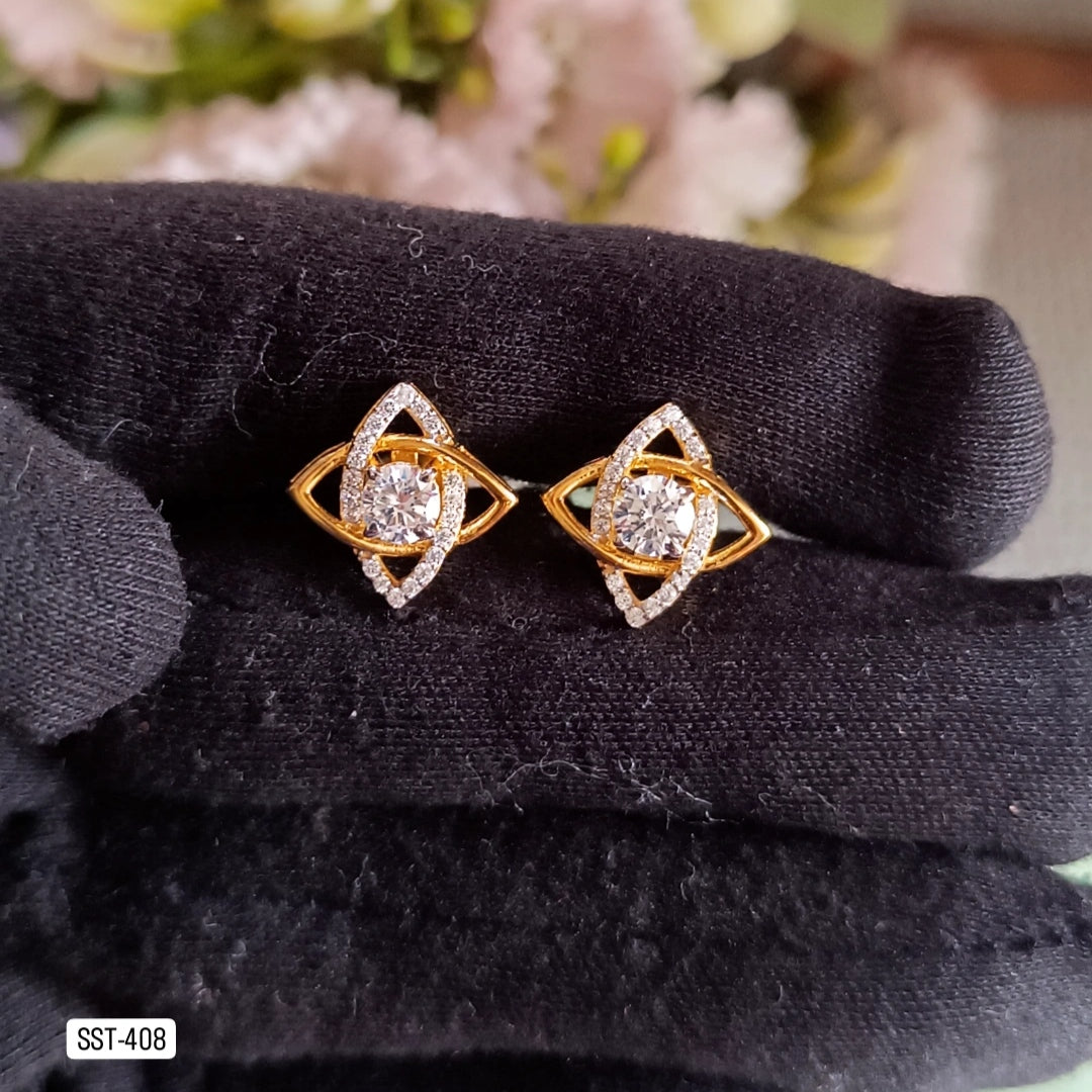 SST 408 |  DIAMOND-STYLE STUD EARRINGS