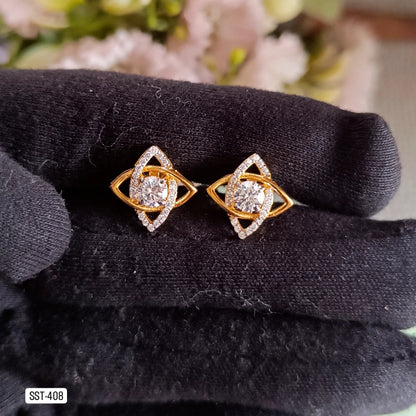 SST 408 |  DIAMOND-STYLE STUD EARRINGS