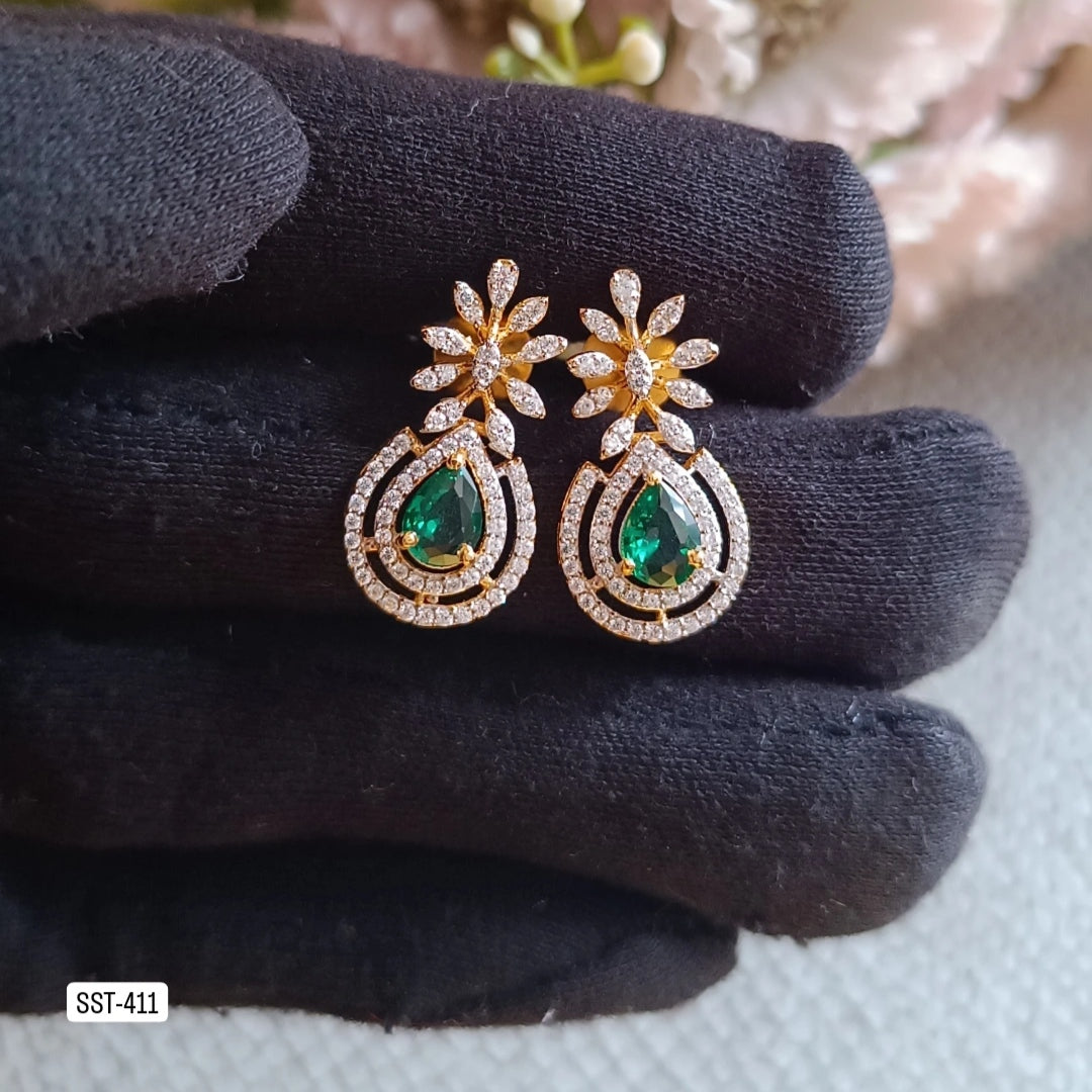SST 411 | LUXURIOUS EMERALD DROP EARRINGS