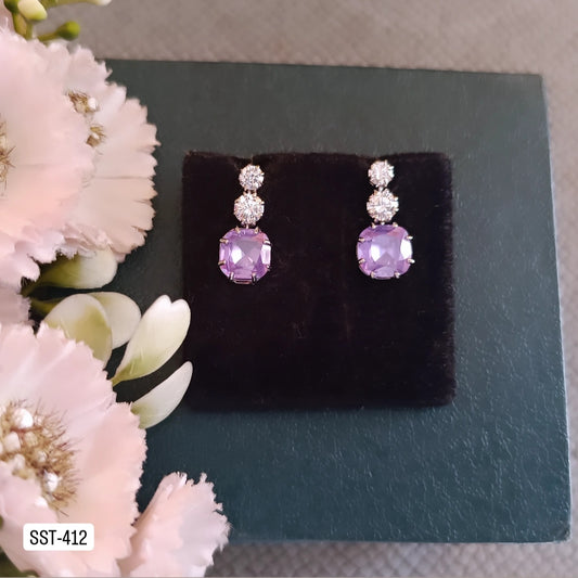 SST 412 |  ELEGANT COLORED GEM STUD EARRINGS