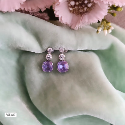 SST 412 |  ELEGANT COLORED GEM STUD EARRINGS