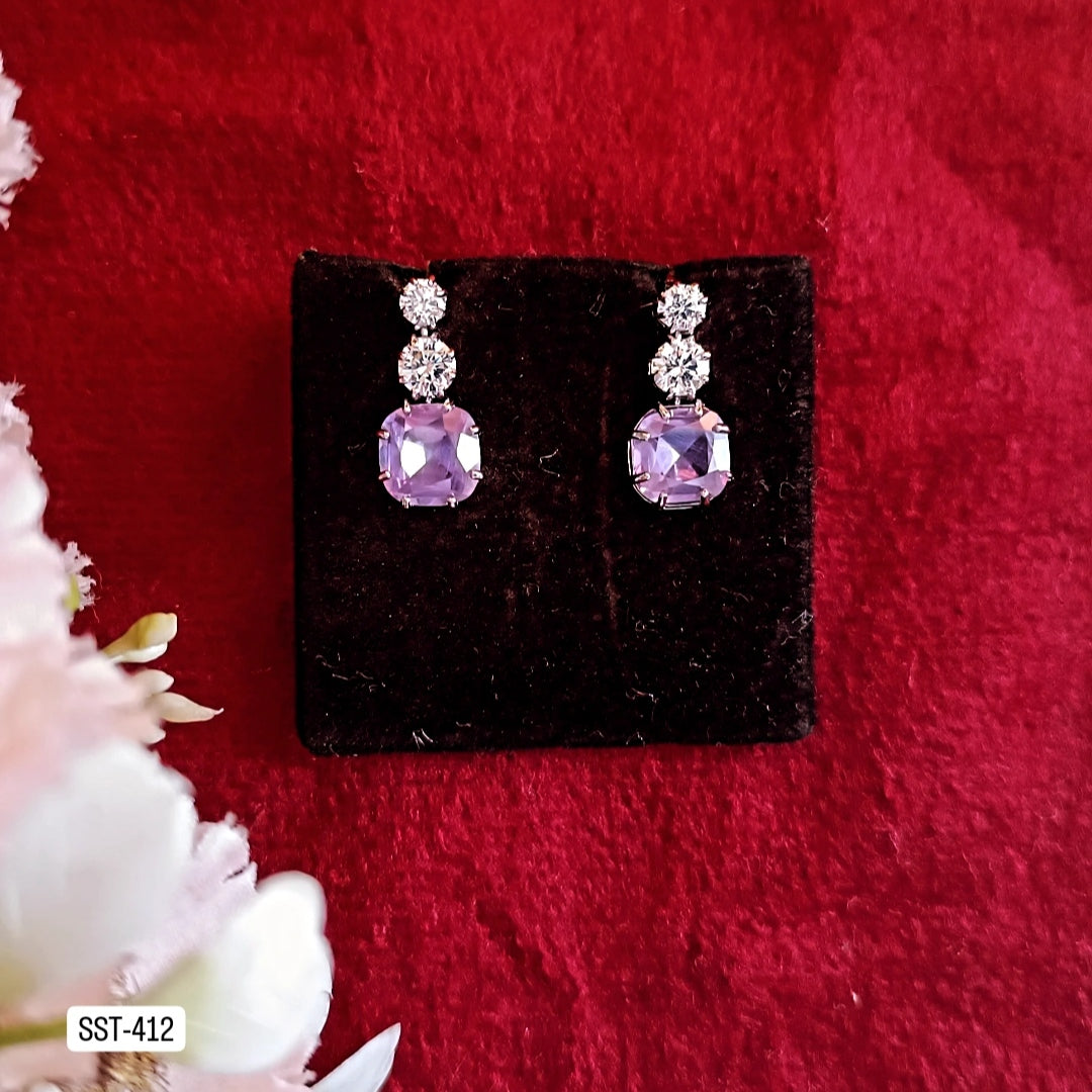 SST 412 |  ELEGANT COLORED GEM STUD EARRINGS