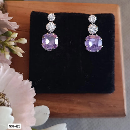 SST 412 |  ELEGANT COLORED GEM STUD EARRINGS