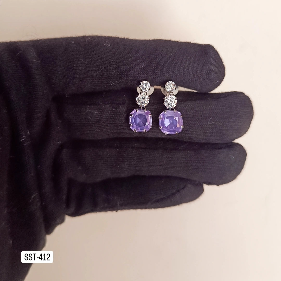 SST 412 |  ELEGANT COLORED GEM STUD EARRINGS