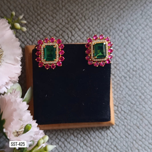 SST 425 | ELEGANT GEMSTONE CLUSTER EARRINGS