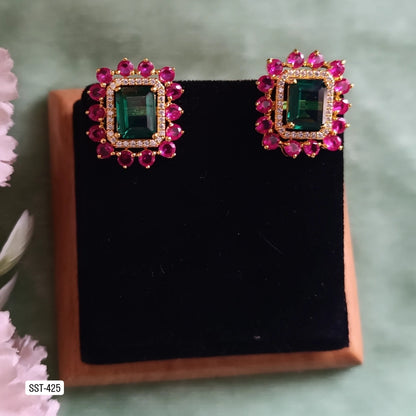 SST 425 | ELEGANT GEMSTONE CLUSTER EARRINGS