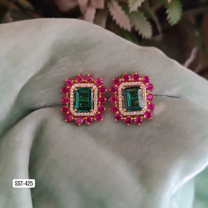SST 425 | ELEGANT GEMSTONE CLUSTER EARRINGS