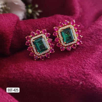 SST 425 | ELEGANT GEMSTONE CLUSTER EARRINGS