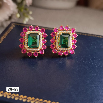 SST 425 | ELEGANT GEMSTONE CLUSTER EARRINGS