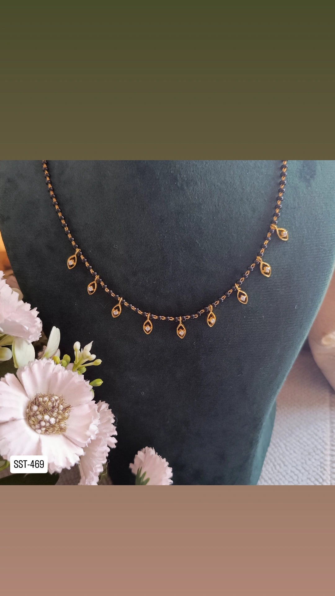 SST 469 | CZ LEAF DETAIL MANGALSUTRA