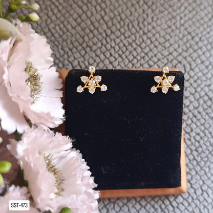 SST 473 | TRIANGLE STUD EARRINGS - MINIMALIST SPARKLE