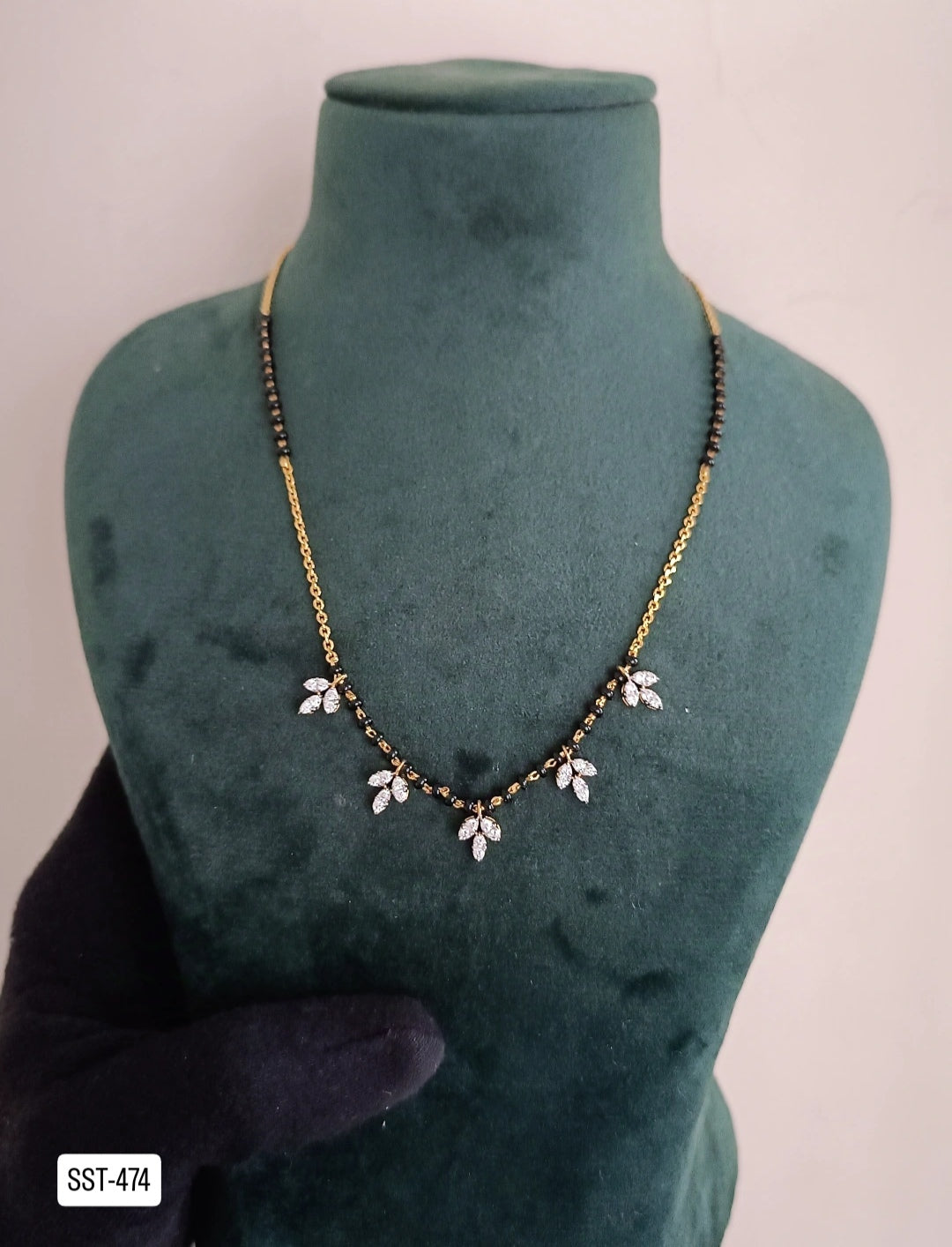 SST 474 | MANGALSUTRA WITH CZ LEAF DESIGN