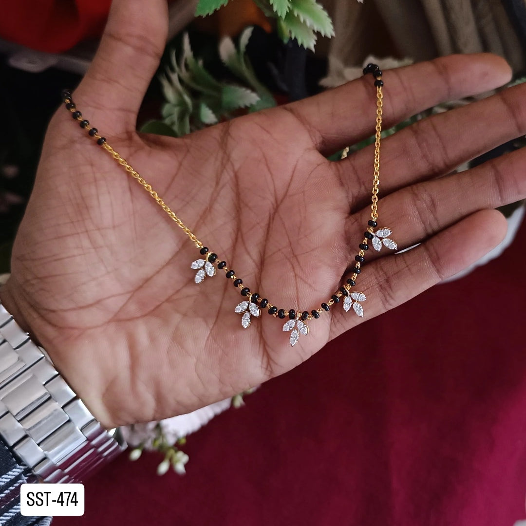 SST 474 | MANGALSUTRA WITH CZ LEAF DESIGN