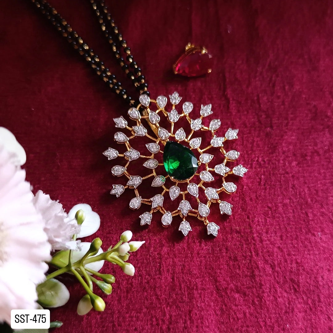 SST 475 | CZ FLORAL PENDANT MANGALSUTRA