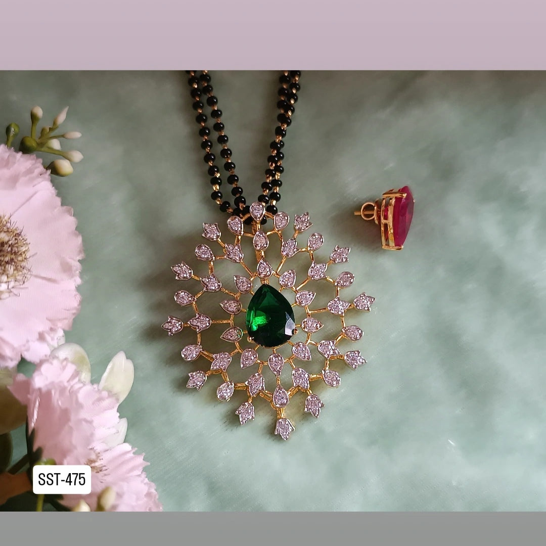 SST 475 | CZ FLORAL PENDANT MANGALSUTRA