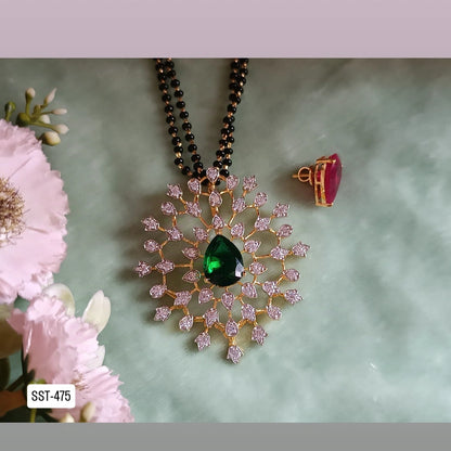 SST 475 | CZ FLORAL PENDANT MANGALSUTRA
