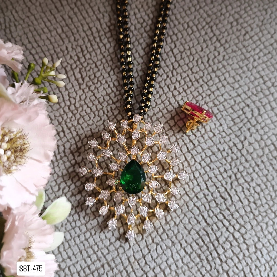 SST 475 | CZ FLORAL PENDANT MANGALSUTRA