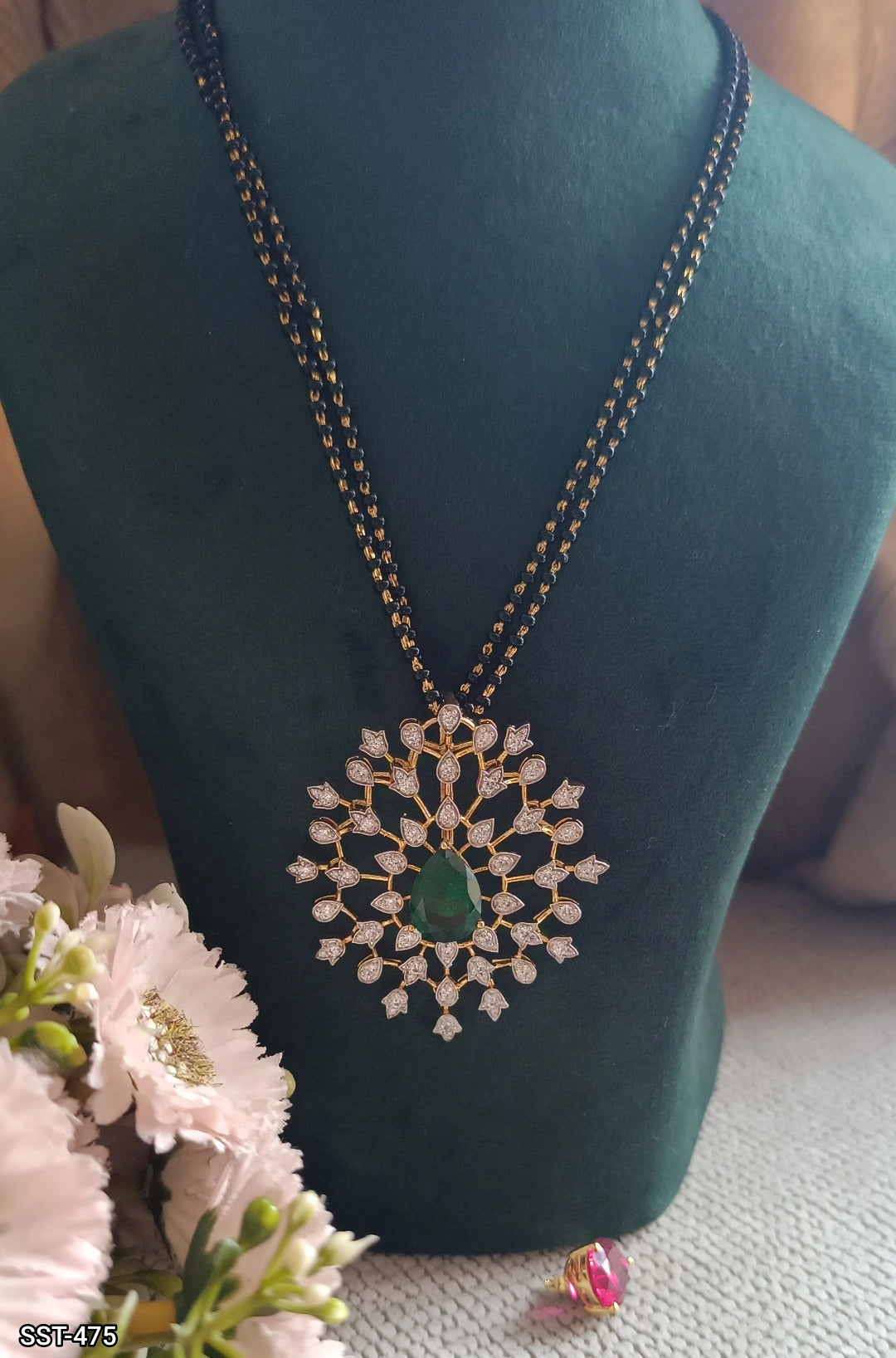 SST 475 | CZ FLORAL PENDANT MANGALSUTRA