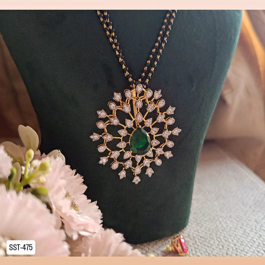 SST 475 | CZ FLORAL PENDANT MANGALSUTRA