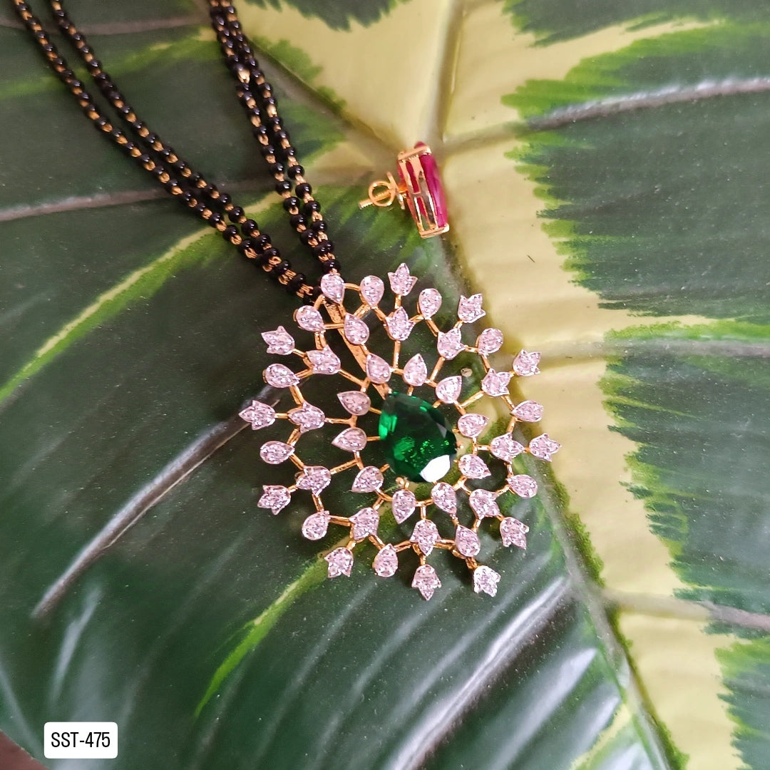 SST 475 | CZ FLORAL PENDANT MANGALSUTRA
