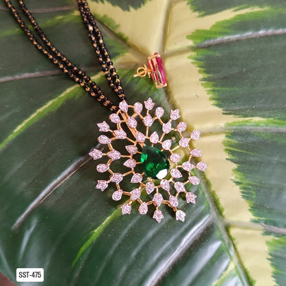 SST 475 | CZ FLORAL PENDANT MANGALSUTRA