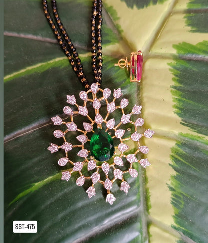 SST 475 | CZ FLORAL PENDANT MANGALSUTRA