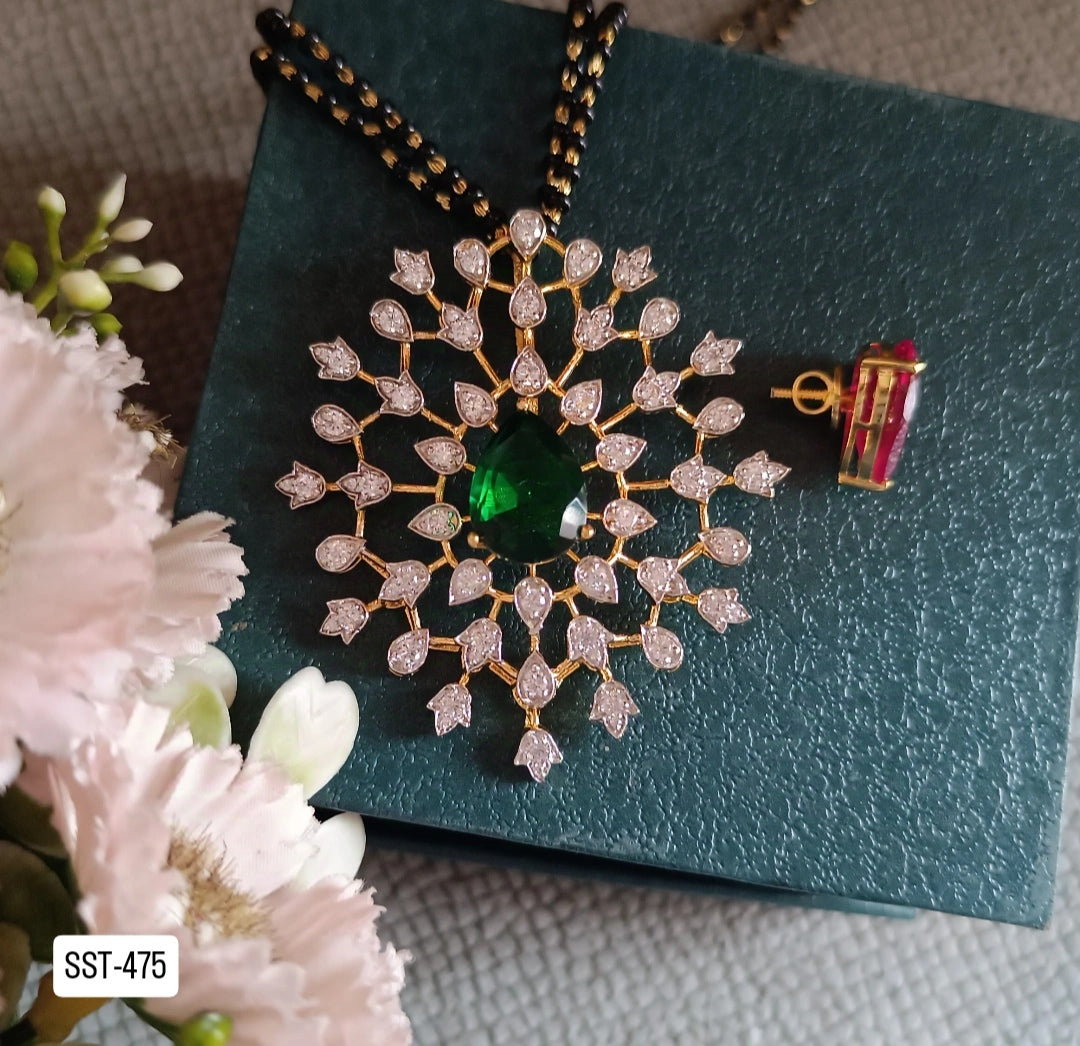 SST 475 | CZ FLORAL PENDANT MANGALSUTRA