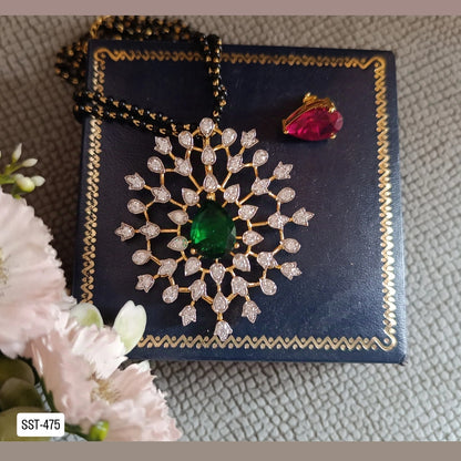 SST 475 | CZ FLORAL PENDANT MANGALSUTRA