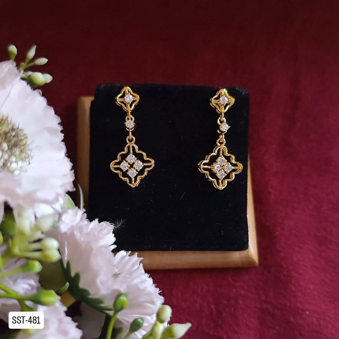 SST 481 | Elegant CZ Flower Drop Earrings