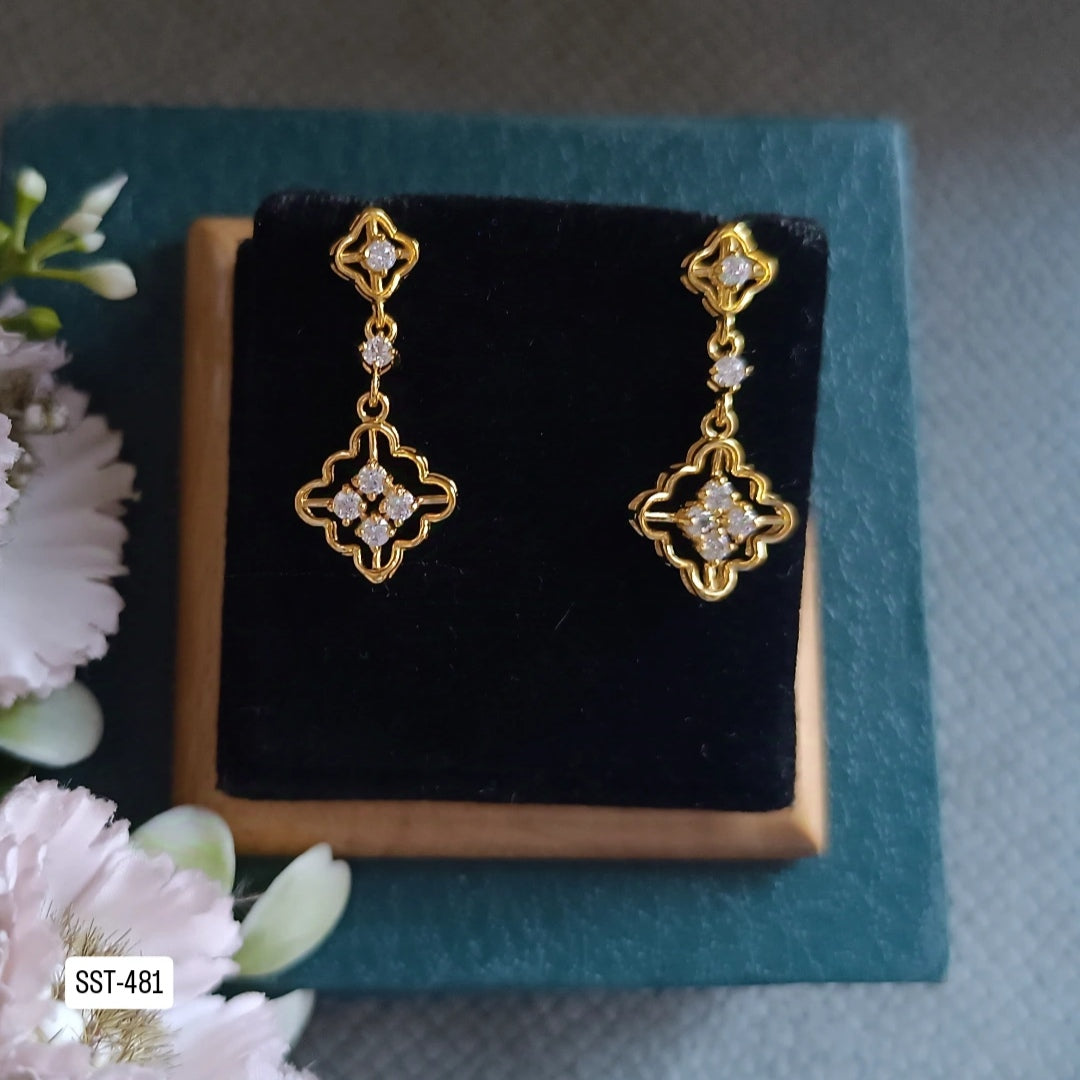 SST 481 | Elegant CZ Flower Drop Earrings
