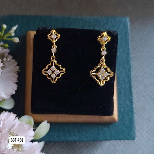 SST 481 | Elegant CZ Flower Drop Earrings